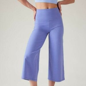 Athleta Womens Purple Elation Wide Crop Leg Yoga Athleisure Pants Size S